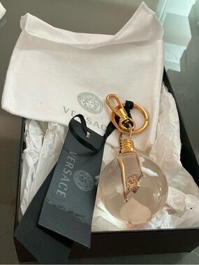 Versace Gold and Clear Bulb Key Charm